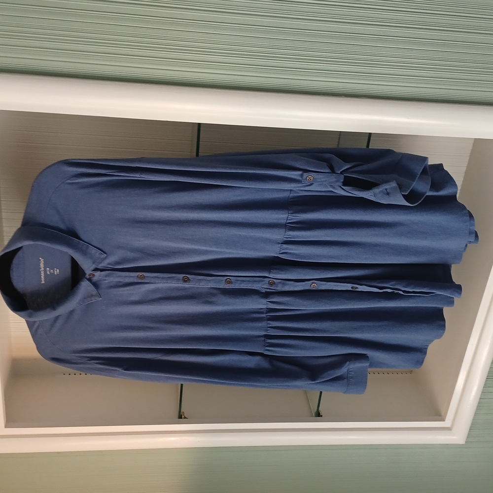 Woman Within, blue button up blouse